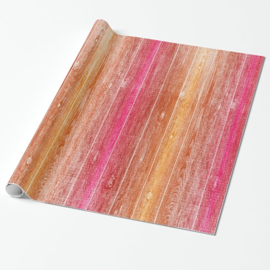 farbenfrohe Holz Wand Geschenkpapier (Ungerollt)