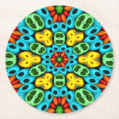 Farbenfrohe Holzbälle Muster Runder Pappuntersetzer (Vorderseite)