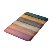 Farbenfrohe Holzbath Mat Badematte (Schrägansicht)