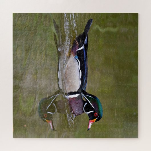 Farbenfrohe Holzente Puzzle (Horizontal)