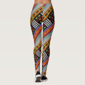 Farbenfrohe Holzgestaltung Leggings (Rückseite)