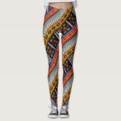 Farbenfrohe Holzgestaltung Leggings (Vorderseite)