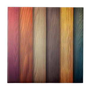 Farbenfrohe Holzkacheln Fliese