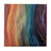 Farbenfrohe Holzkacheln Fliese (Vorderseite)