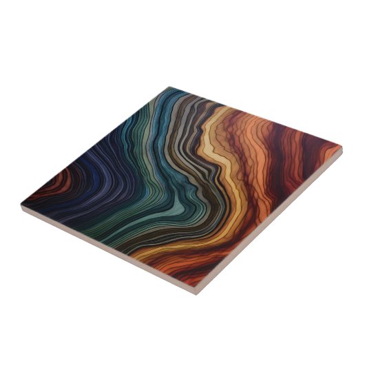 Farbenfrohe Holzkacheln Fliese (Seite)