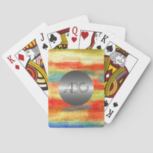 Farbenfrohe Holzkörbe Textur Modernes Edelmetall Spielkarten