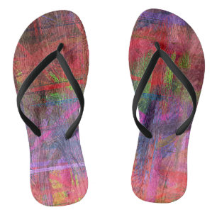 Farbenfrohe Holzmaserung Textur #3 Badesandalen