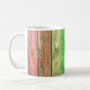 Farbenfrohe Holzstruktur. mehrfarbig Kaffeetasse