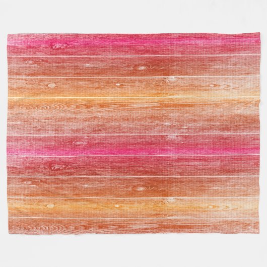 farbenfrohe Holzwand Fleecedecke (Vorderseite (Horizontal))