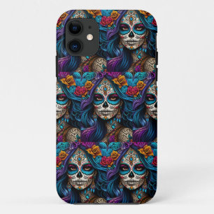 Farbenfrohe Hommage: Tag der Toten Makeup-Kunst Case-Mate iPhone Hülle