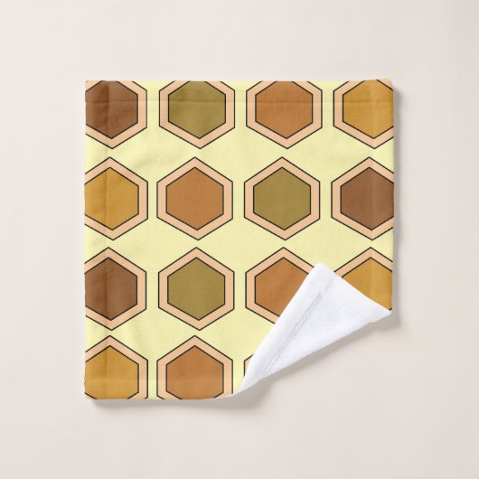 Farbenfrohe Honigwabe Badhandtuch Set (Waschlappen)