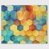 Farbenfrohe Honigwabe Geschenkpapier (Flach)