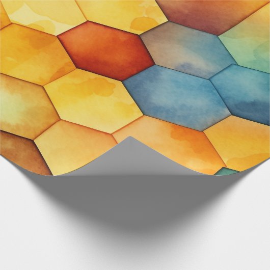 Farbenfrohe Honigwabe Geschenkpapier (Ecke)