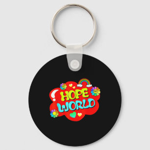 Farbenfrohe Hope World Schlüsselanhänger