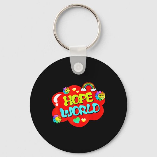 Farbenfrohe Hope World Schlüsselanhänger (Vorderseite)