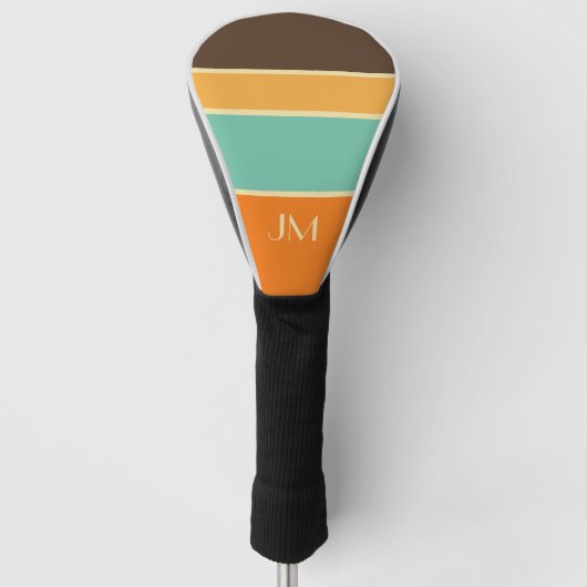 Farbenfrohe horizontale Retro-Stil-Linien Golf Headcover (Vorderseite)