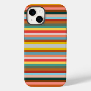 Farbenfrohe horizontale Retro-Streifen Case-Mate iPhone 14 Hülle