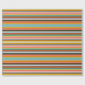 Farbenfrohe horizontale Retro-Streifen  Geschenkpapier (Flach)