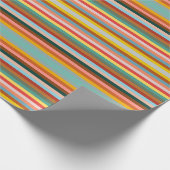 Farbenfrohe horizontale Retro-Streifen  Geschenkpapier (Ecke)