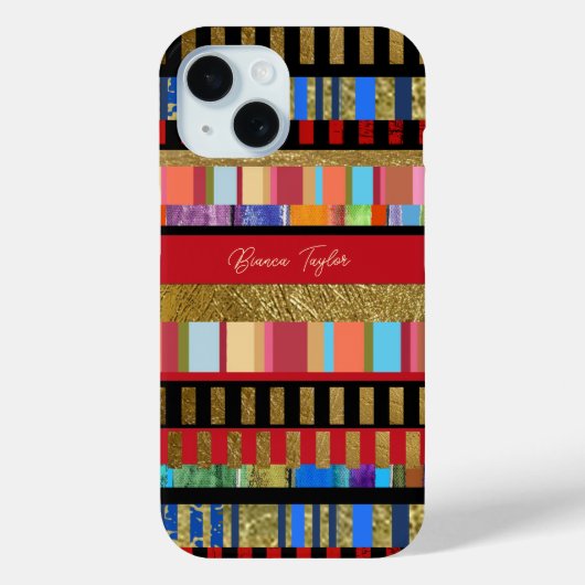 Farbenfrohe horizontale Streifen Giro Modern Case-Mate iPhone Hülle (Rückseite)