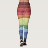 Farbenfrohe horizontale Streifen Leggings (Rückseite)