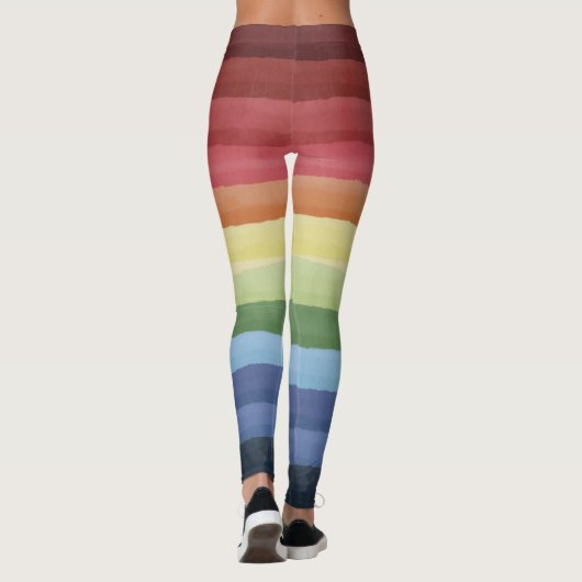 Farbenfrohe horizontale Streifen Leggings (Rückseite)