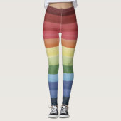 Farbenfrohe horizontale Streifen Leggings (Vorderseite)