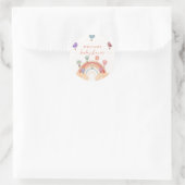 Farbenfrohe Hot Air Ballon Rainbow Baby Dusche Runder Aufkleber (Tasche)