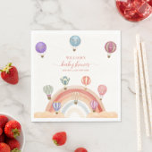 Farbenfrohe Hot Air Ballon Rainbow Baby Dusche Serviette (Beispiel)