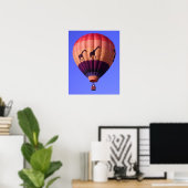 Farbenfrohe Hot Air Ballon Safari Giraffe Poster (Heimbüro)