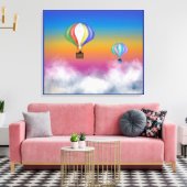 Farbenfrohe Hot Air Balloons farbenfrohe Sky Illus Leinwanddruck (Insitu (Wohnzimmer))