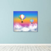 Farbenfrohe Hot Air Balloons farbenfrohe Sky Illus Leinwanddruck (Insitu (Holzboden))