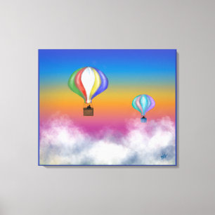 Farbenfrohe Hot Air Balloons farbenfrohe Sky Illus Leinwanddruck