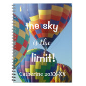 Farbenfrohe Hot Air Balloons Name Spiral Notebook Notizblock (Vorderseite)