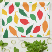 Farbenfrohe Hot Paprikaschoten Herd Garden Muster Geschirrtuch (Gefaltet)