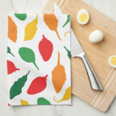 Farbenfrohe Hot Paprikaschoten Herd Garden Muster Geschirrtuch (Viertel Falte)