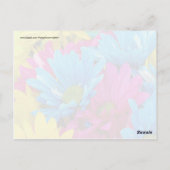 Farbenfrohe Hot Pink Aquamarin Blue Gerber Blume Postkarte (Rückseite)