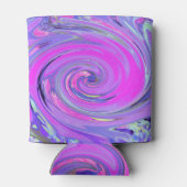 Farbenfrohe Hot Pink und Lila Boho Hippie Swirl Dosenkühler (Rückseite)