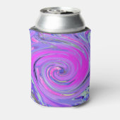 Farbenfrohe Hot Pink und Lila Boho Hippie Swirl Dosenkühler (Kanne Rückseite)