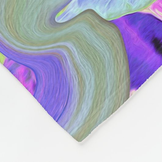 Farbenfrohe Hot Pink und Lila Boho Hippie Swirl Fleecedecke (Ecke)