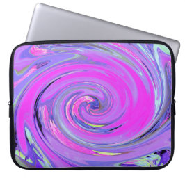 Farbenfrohe Hot Pink und Lila Boho Hippie Swirl Laptopschutzhülle