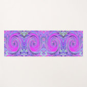 Farbenfrohe Hot Pink und Lila Boho Hippie Swirl Yogamatte (Vorderseite (Horizontal))