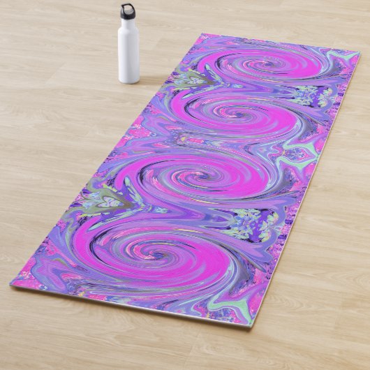 Farbenfrohe Hot Pink und Lila Boho Hippie Swirl Yogamatte (Beispiel)
