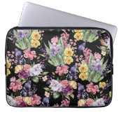Farbenfrohe Hübsch Gartenanlage Blume auf schwarze Laptopschutzhülle (Vorderseite)