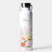 Farbenfrohe hübsche Blumen Blumengarten Personalis Trinkflasche (Vorne)