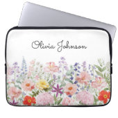 Farbenfrohe Hübsche Blumen Florale Gärten Personal Laptopschutzhülle (Vorderseite)