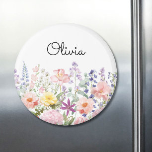 Farbenfrohe Hübsche Blumen Florale Gärten Personal Magnet
