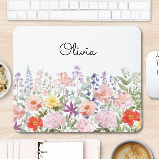 Farbenfrohe Hübsche Blumen Florale Garten Personal Mousepad