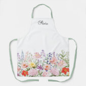 Farbenfrohe Hübsche Blumen Florale Gärten Personal Schürze (Vorderseite)