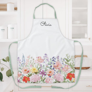 Farbenfrohe Hübsche Blumen Florale Gärten Personal Schürze